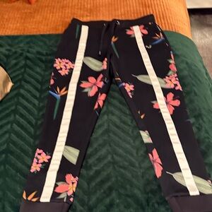 True Religion Floral Jogger Pants with Stripes